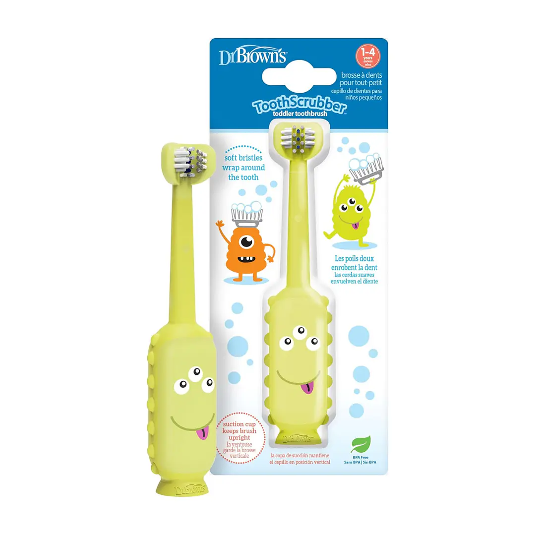 CEPILLO DE DIENTES DE BEBÉ A NIÑO PEQUEÑO DR BROWNS MONSTRUO VERDE 1
