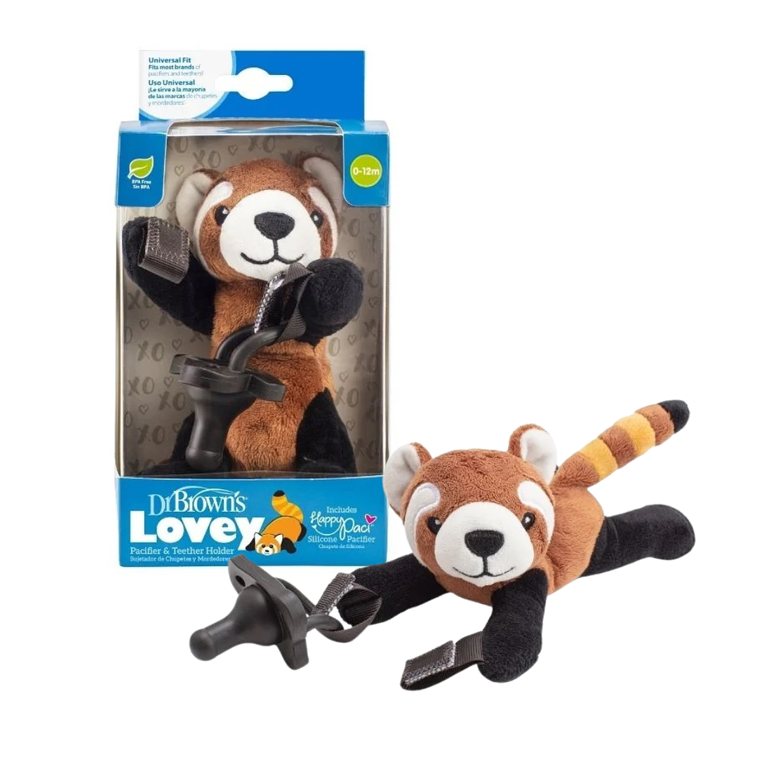 PELUCHE SUJETADOR DE CHUPONES PANDA ROJO LOVEY 0-12M 1