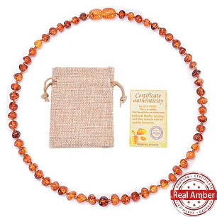 COLLAR AMBAR BALTICO PARA ADULTO COGNAC