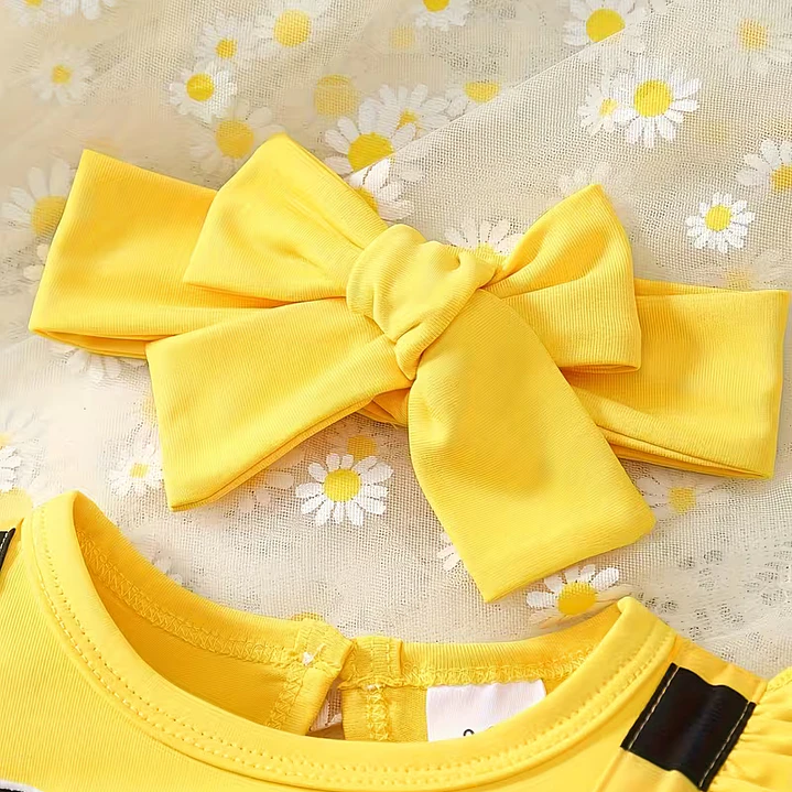 CONJUNTO NIÑA ABEJITA + LAZO + ZAPATITOS 12.1 CM 6-9 MESES 4