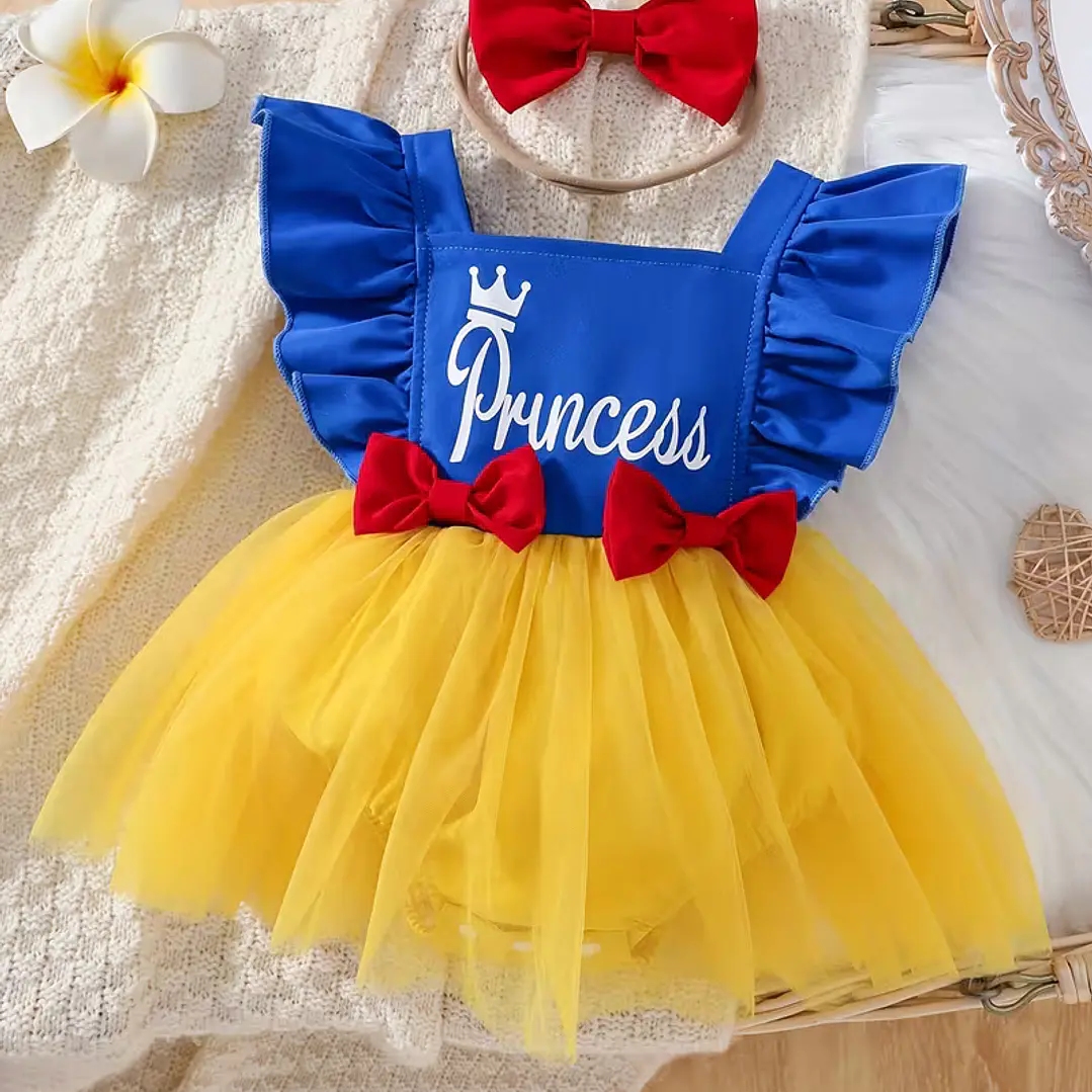 CONJUNTO NIÑA BLANCA NIEVES + LAZO 3-6 MESES 1