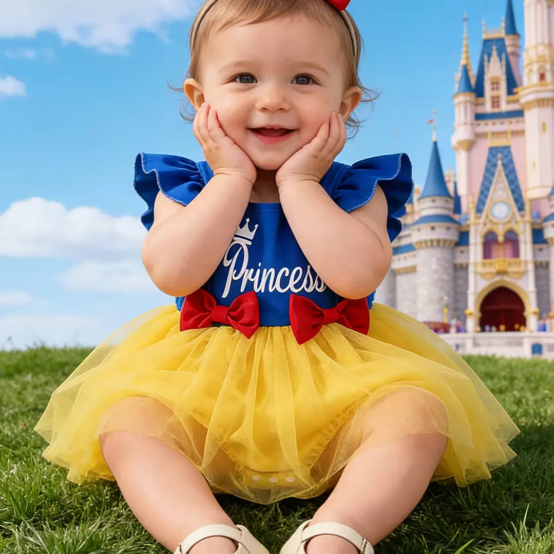 CONJUNTO NIÑA BLANCA NIEVES + LAZO 3-6 MESES 8