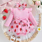 CONJUNTO NIÑA FRESA + LAZO	6-9 MESES - Miniatura 1