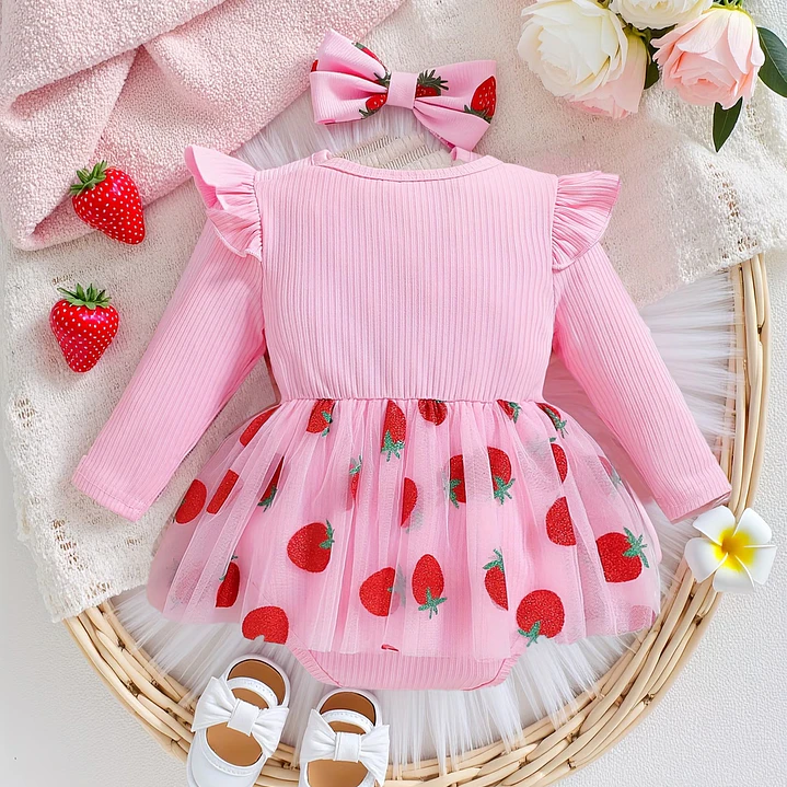 CONJUNTO NIÑA FRESA + LAZO	6-9 MESES 2