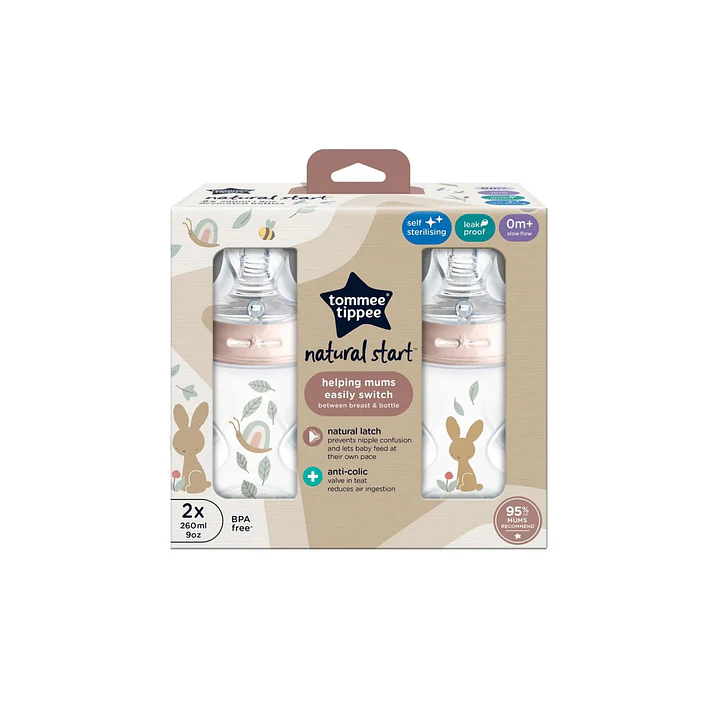 BIBERÓN NATURAL START 9OZ NIÑA X 2 UNIDADES -TOMMEE TIPPEE 2