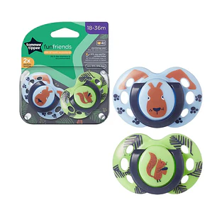 CHUPONES FUN STYLE 18-36M NIÑO X 2 UNIDADES