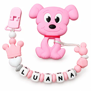 MORDEDOR + PORTACHUPÓN PERSONALIZADO DOG NIÑA