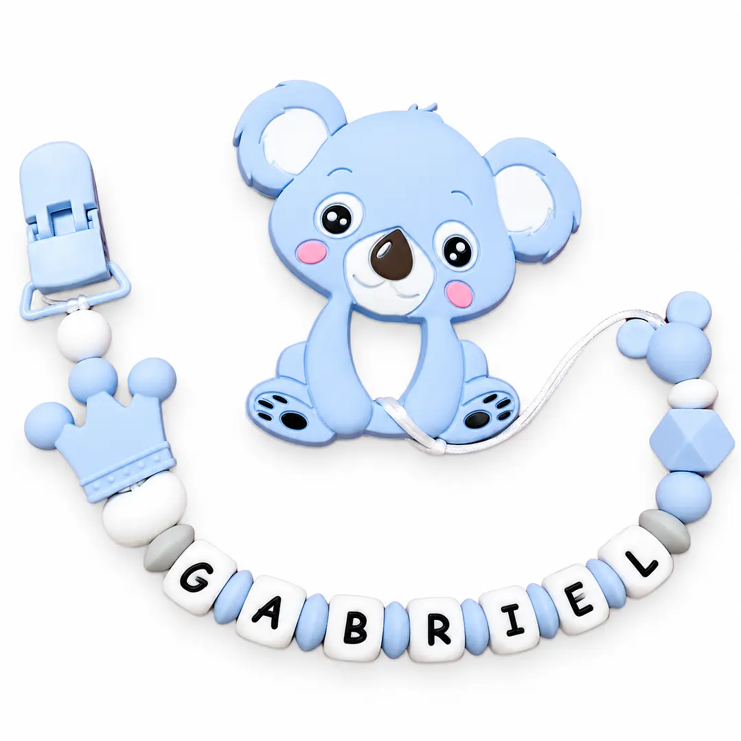 MORDEDOR + PORTACHUPÓN PERSONALIZADO KOALA AZUL 1