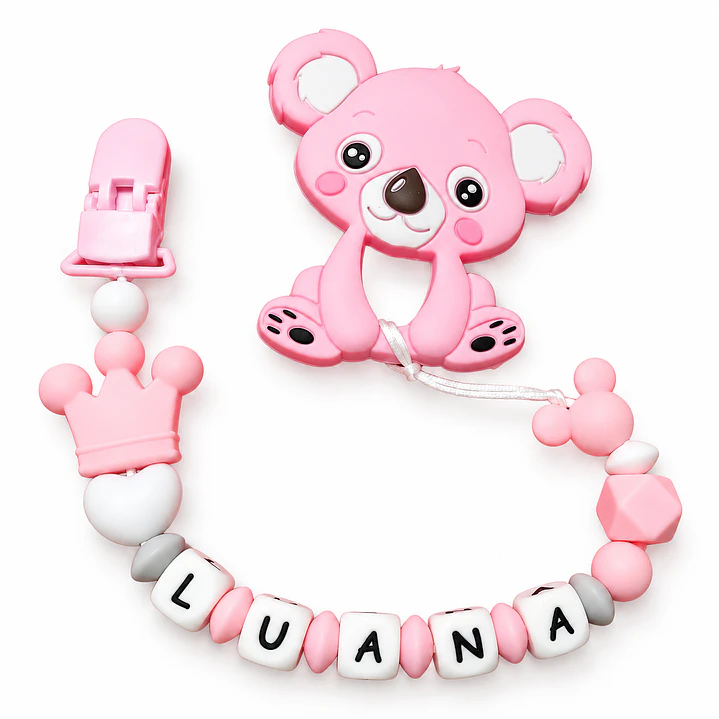 MORDEDOR + PORTACHUPÓN PERSONALIZADO KOALA ROSA 1
