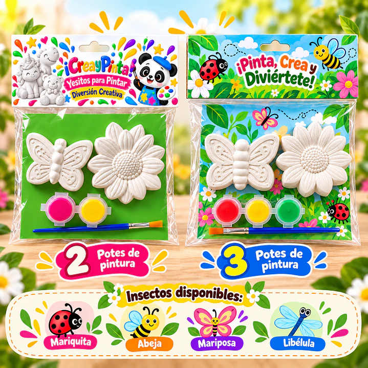 Kits de Figuras de Yeso para Pintar | Insectos y Flores 1