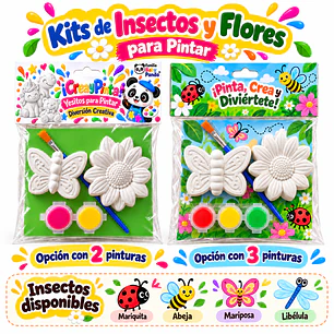 Kits de Figuras de Yeso para Pintar | Insectos y Flores