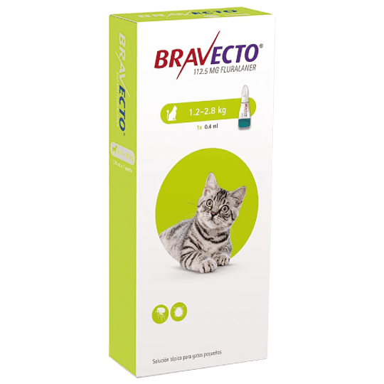 BRAVECTO PIPETA GATO 1.2 - 2.8 K.