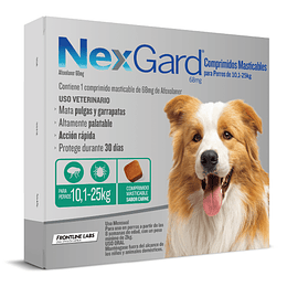 NEXGARD 3 COMPRIMIDOS 10.1 - 25 K.