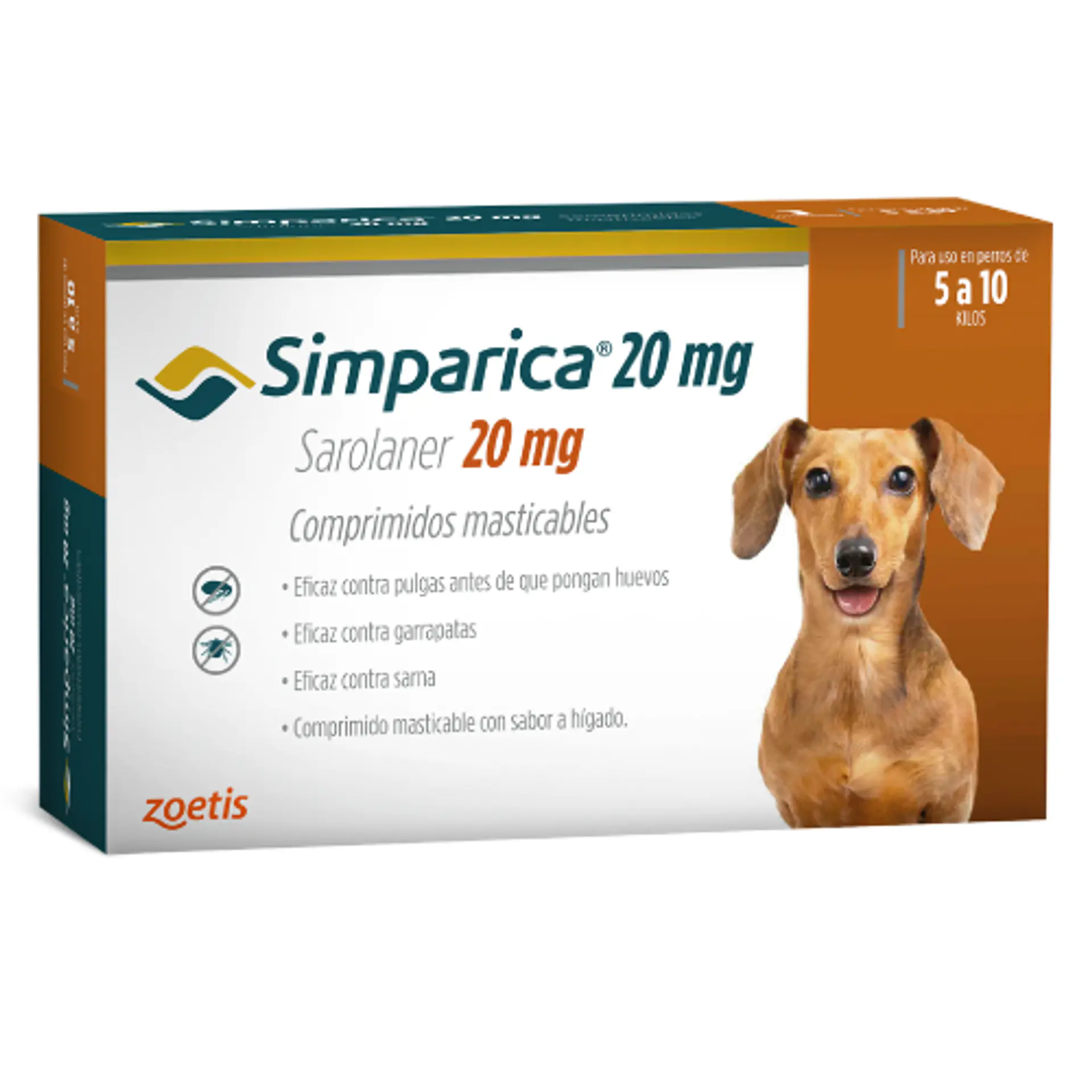 SIMPARICA 3 COMPRIMIDOS 5 - 10 K. 20 MG 1