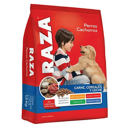 RAZA PERROS CACHORROS CARNE, CEREALES Y LECHE 15 K.