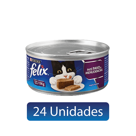 FELIX PATÉ PAVO Y MENUDENCIAS 156 GRS. 24 UDS.