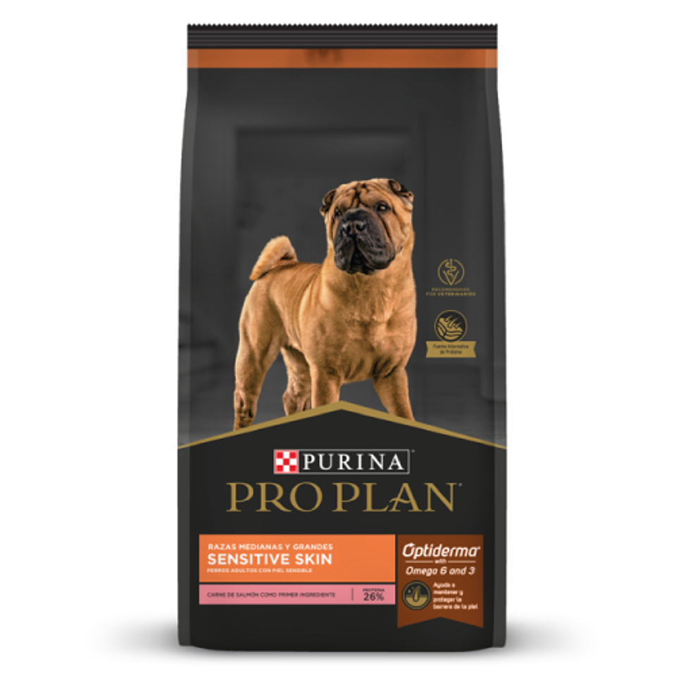 PRO PLAN SENSITIVE SKIN SALMÓN RAZAS MEDIANAS Y GRANDES 3 K. 1