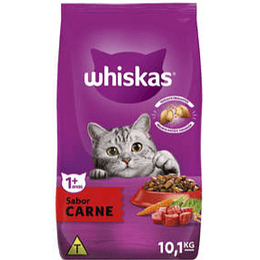 WHISKAS ADULTO 1+ CARNE 10 K.