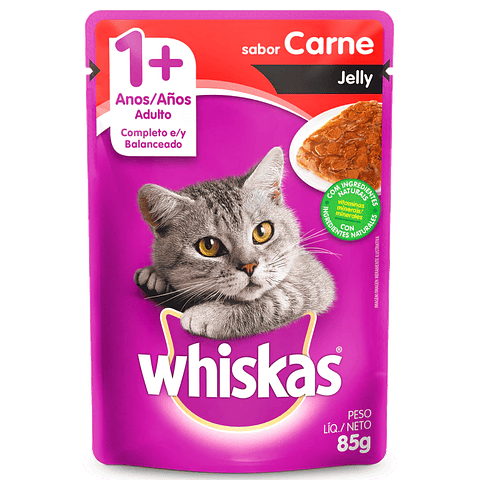 WHISKAS SACHET CARNE JELLY 85 GRS. 20 UNDS.