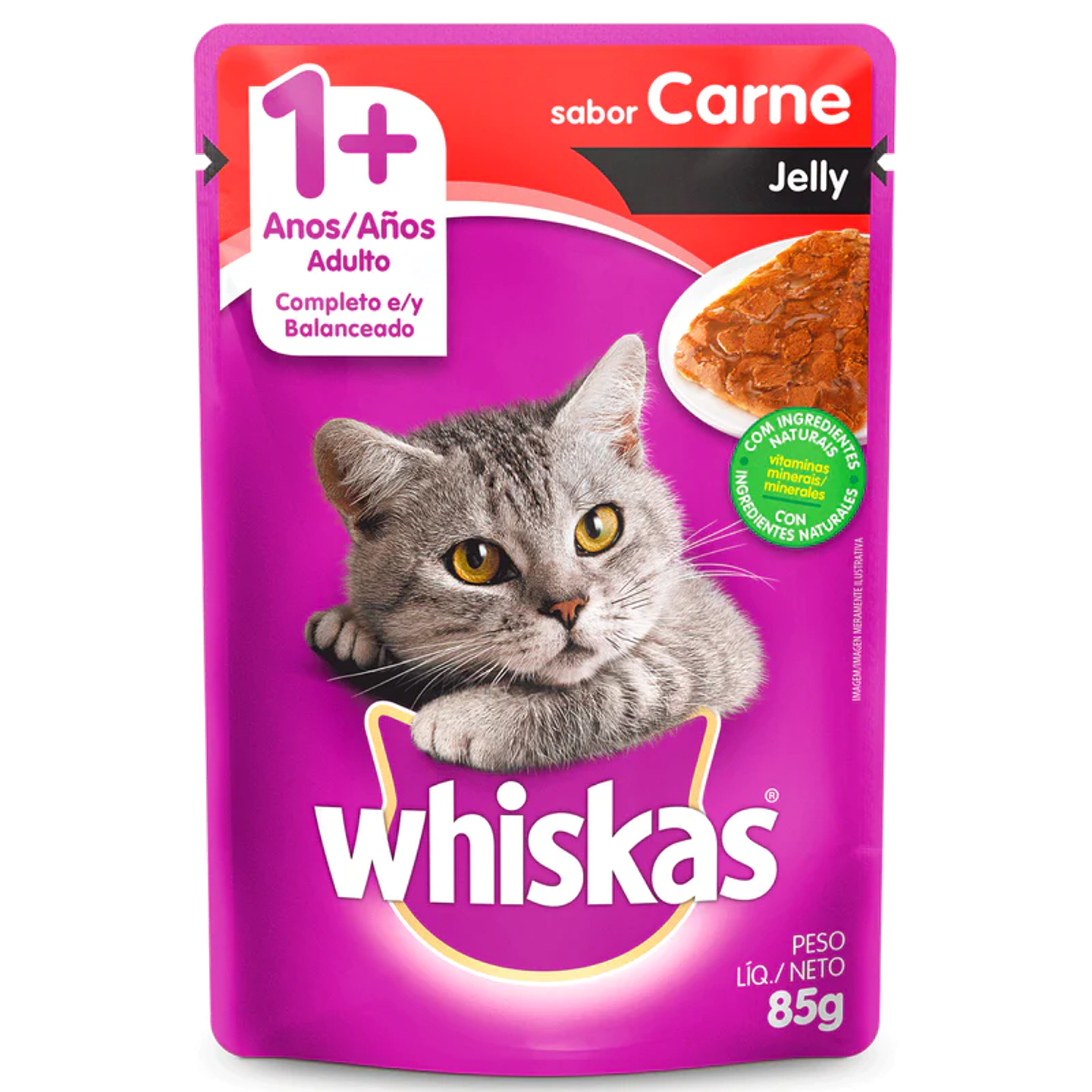 WHISKAS SACHET CARNE JELLY 85 GRS. 20 UNDS. 1
