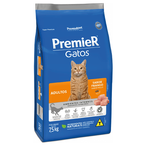 PREMIER GATOS ADULTOS POLLO 7.5 K.