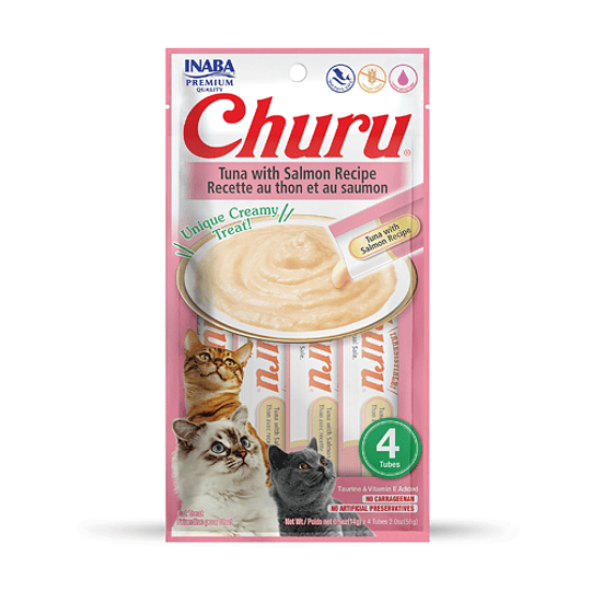 CHURU GATOS SABOR ATÚN CON SALMÓN 56 GRS.