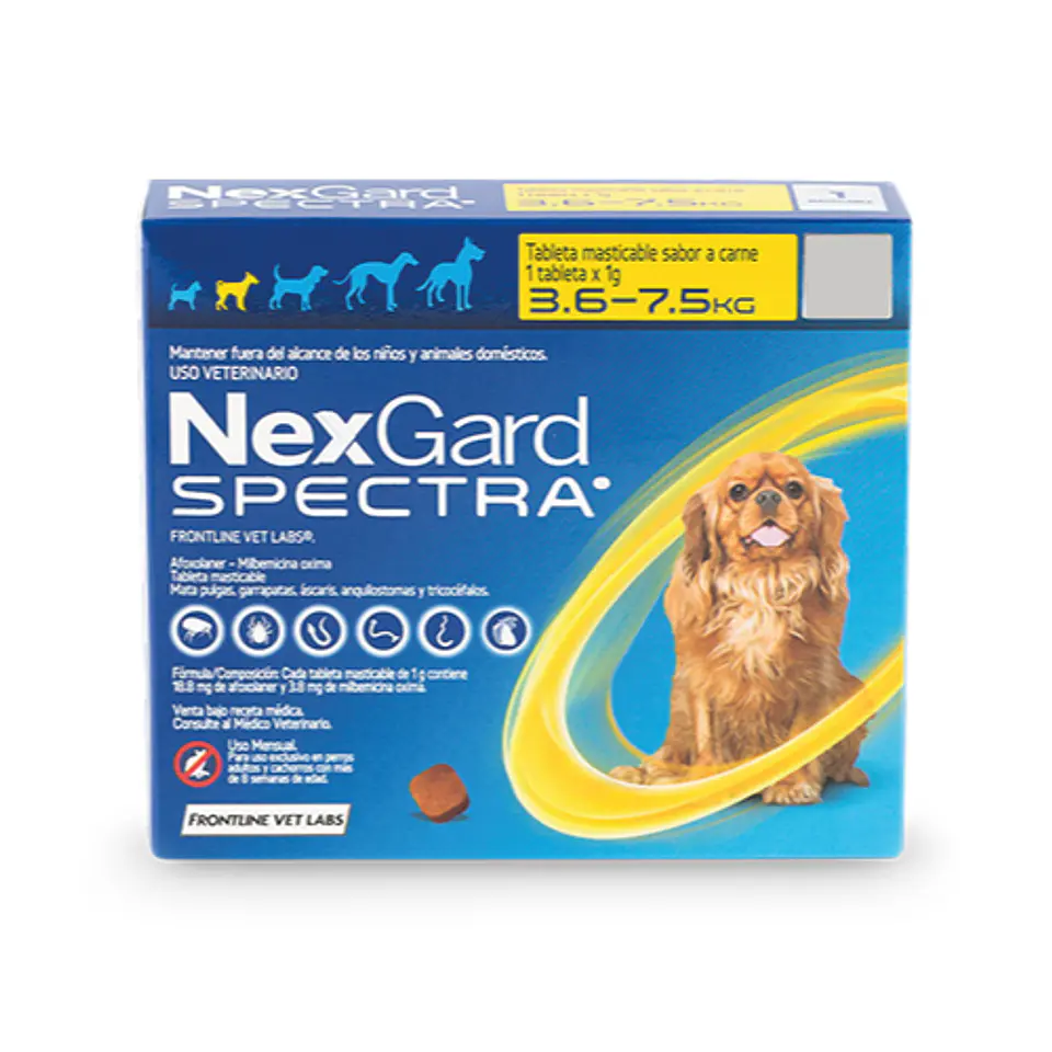 NEXGARD SPECTRA 3 COMPRIMIDOS 3,6 - 7,5 K. 1