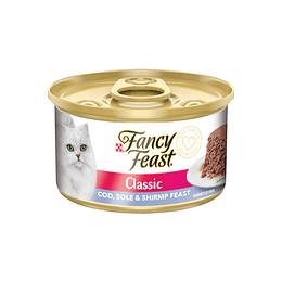 FANCY FEAST MOUSSE DE PESCADO Y CAMARÓN