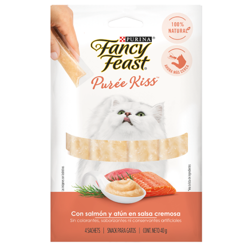FANCY FEAST PUREÉ KISS SALMÓN Y ATÚN 40 GRS. 1