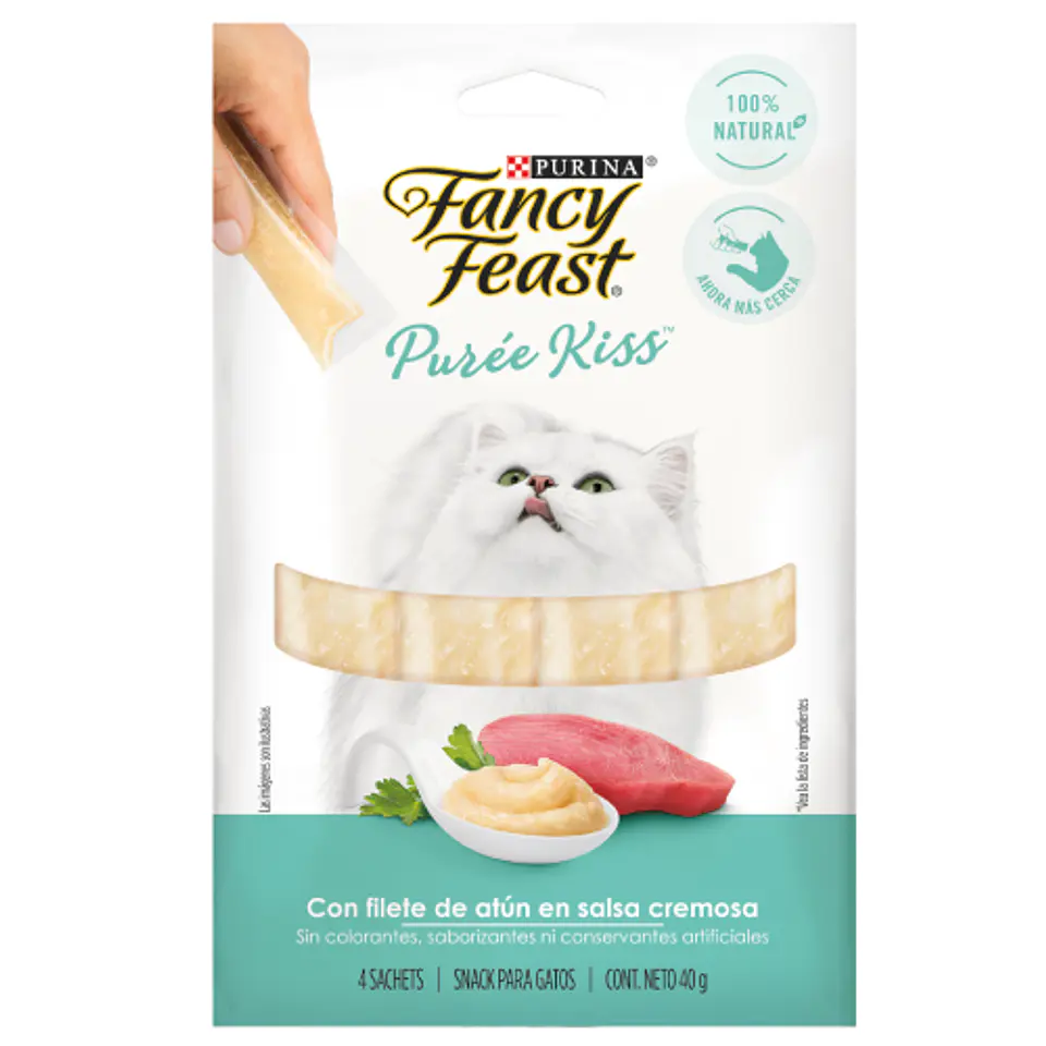 FANCY FEAST PUREÉ KISS FILETE DE ATÚN 40 GRS. 1