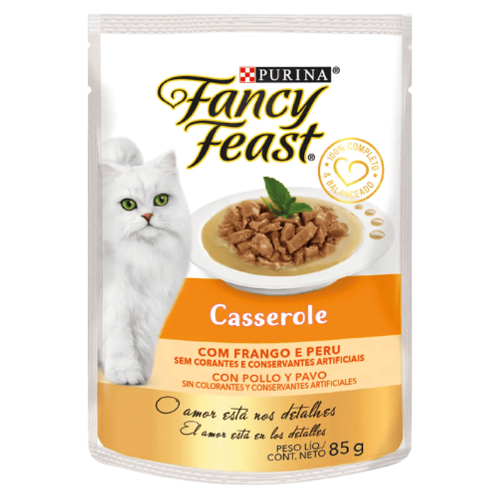 FANCY FEAST CASSEROLE CON POLLO Y PAVO 85 GRS.