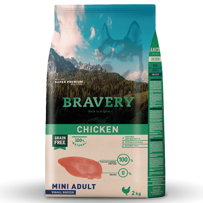 BRAVERY CHICKEN MINI ADULT SMALL BREEDS 2 K.