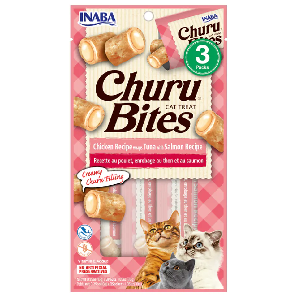 CHURU BITES GATOS SABOR POLLO CON ATÚN Y SALMÓN 30 GRS. 1