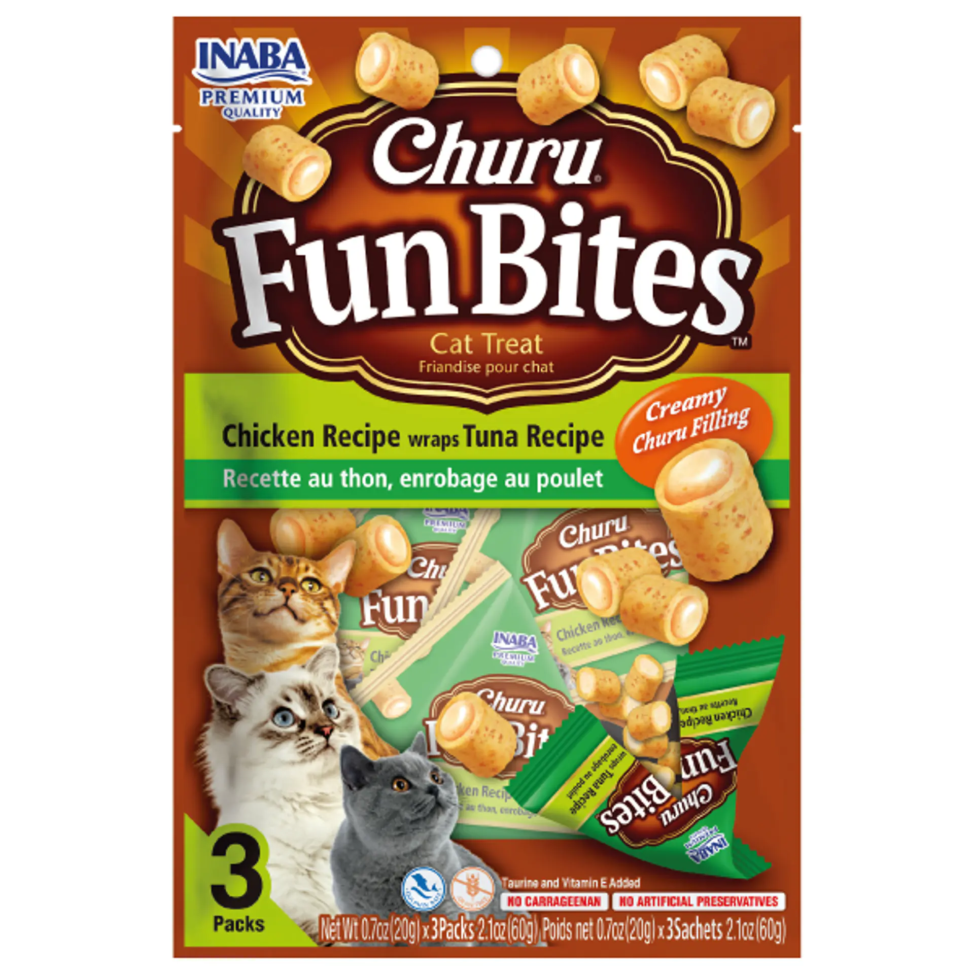 CHURU FUN BITES GATOS SABOR POLLO CON ATÚN 60 GRS. 1
