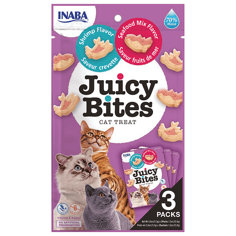 JUICY BITES SABOR CAMARÓN CON MARISCOS 33.9 GRS.