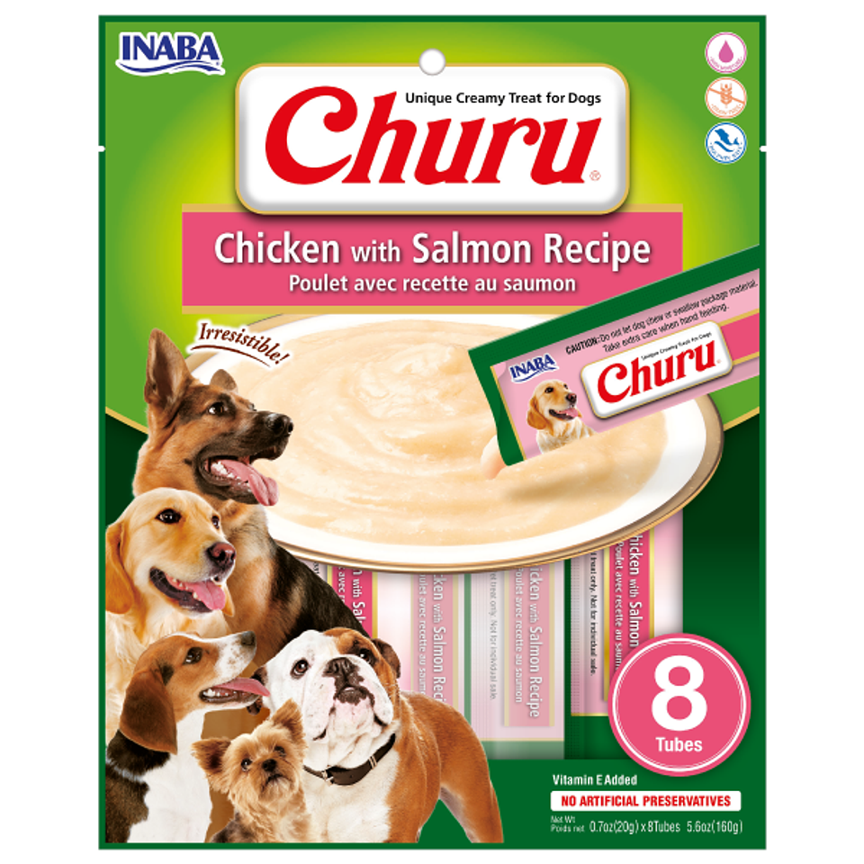 CHURU PERRO SABOR POLLO CON SALMÓN 160 GRS. 1