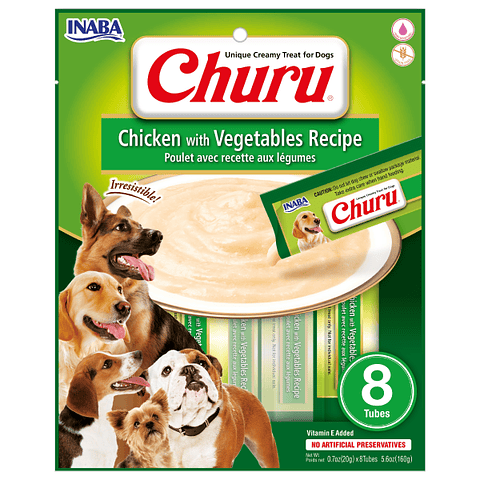 CHURU PERRO SABOR POLLO CON VEGETALES 160 GRS.