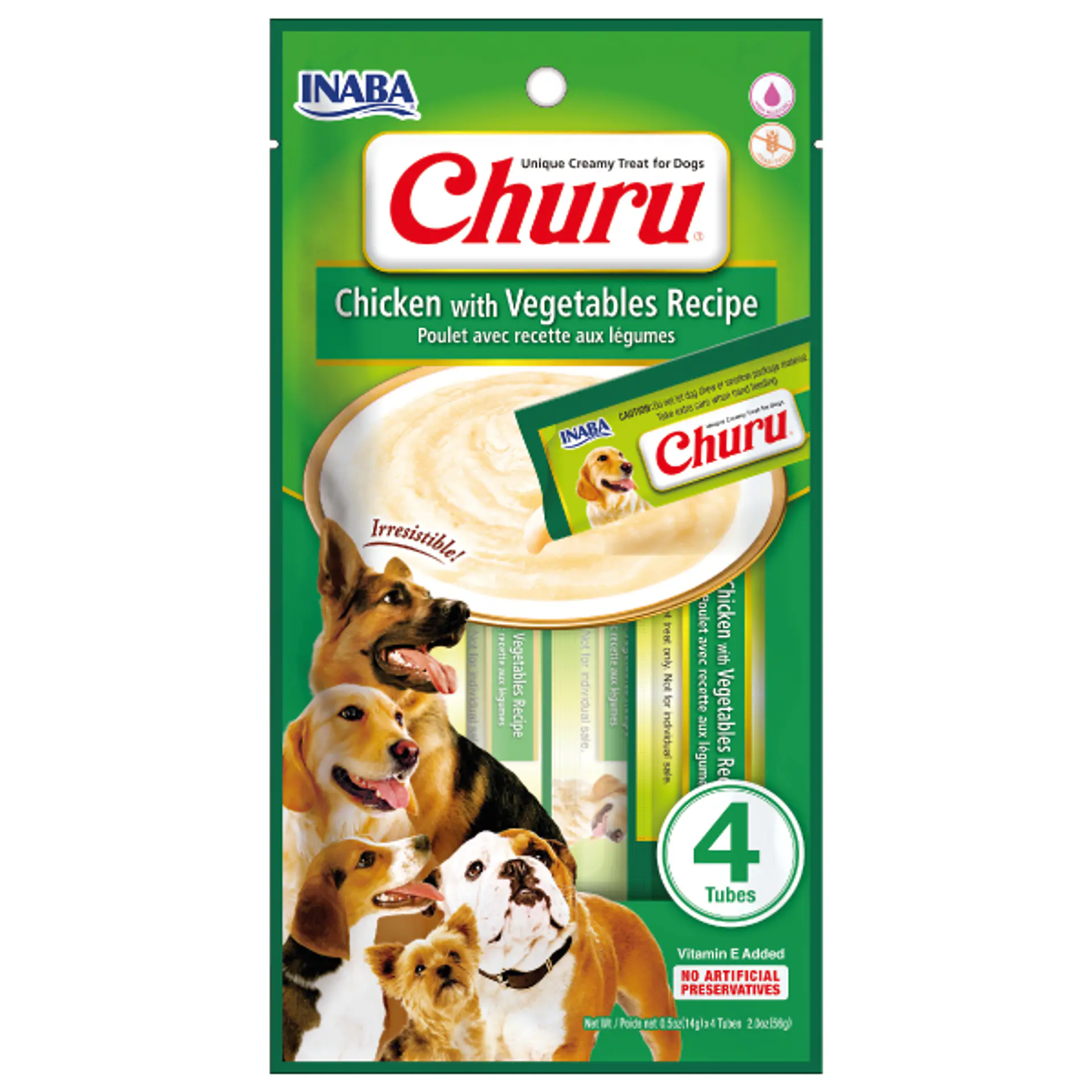 CHURU PERRO SABOR POLLO CON VEGETALES 56 GRS. 1