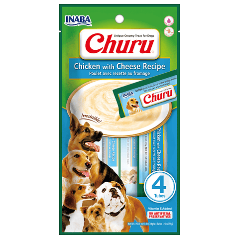 CHURU PERRO SABOR POLLO CON QUESO 56 GRS.