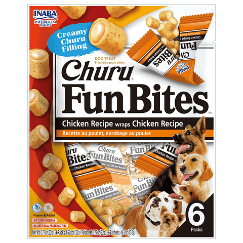 CHURU FUN BITES PERRO SABOR POLLO 132 GRS.