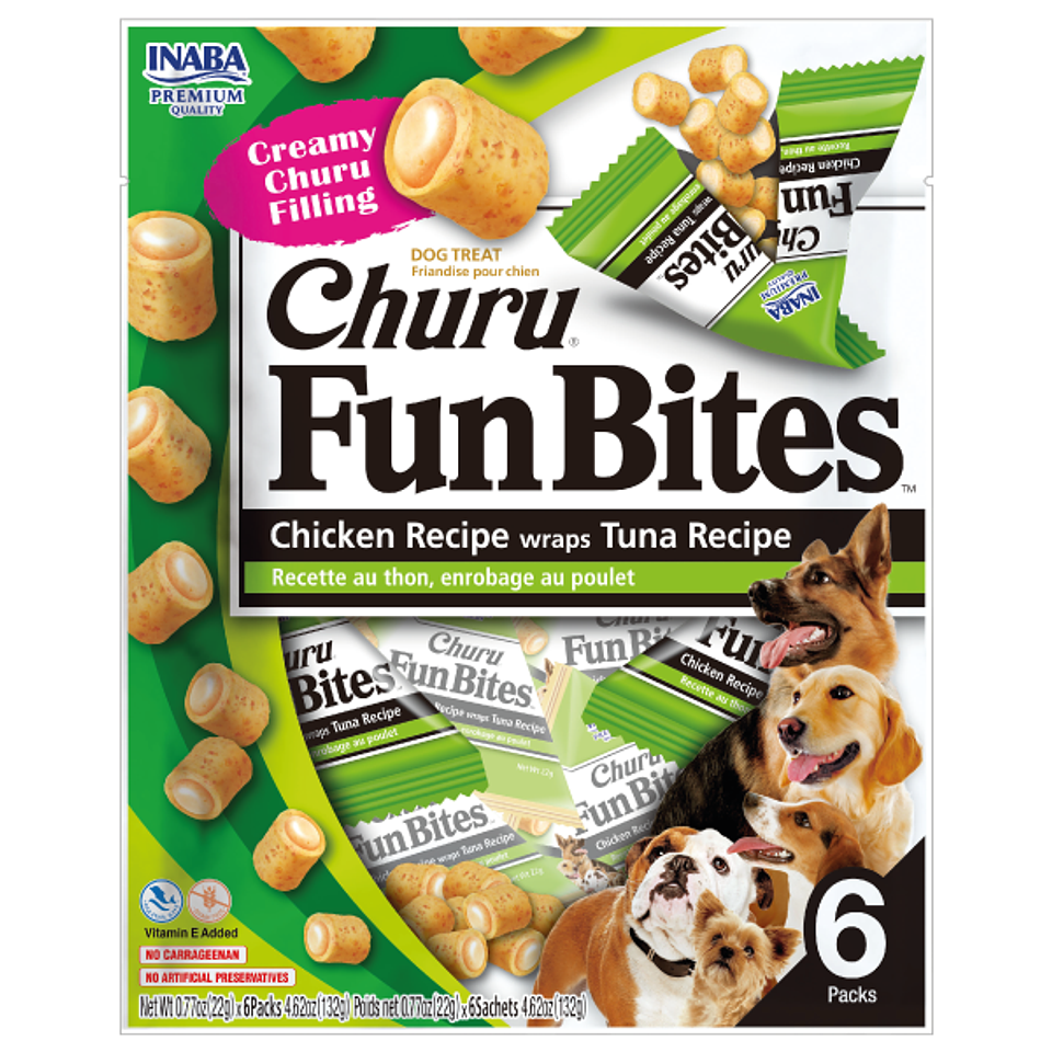 CHURU FUN BITES PERRO SABOR POLLO CON ATÚN 132 GRS. 1