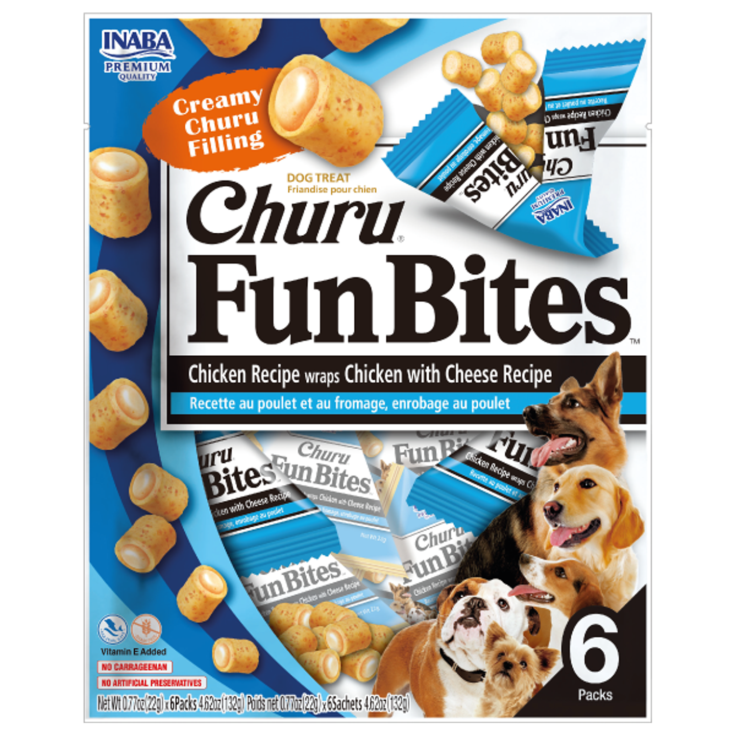 CHURU FUN BITES PERRO SABOR POLLO CON QUESO 132 GRS. 1