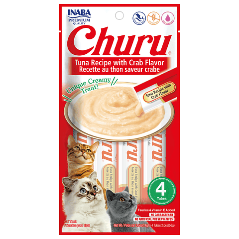 CHURU GATOS SABOR ATÚN CON CANGREJO 56 GRS.