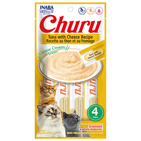 CHURU GATOS SABOR ATÚN CON QUESO 56 GRS.
