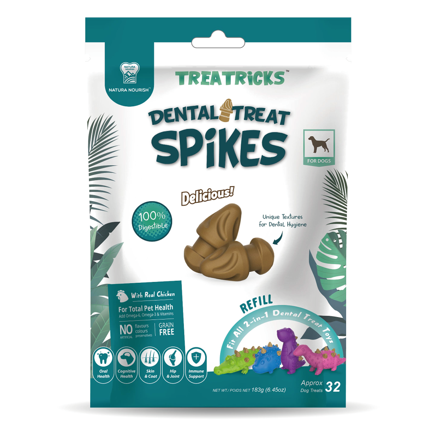 TREATRICKS DENTAL TREAT SPIKES 183 GRS. 1