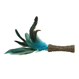 GIGWI JOHNNY STICK CON PLUMA NATURAL - Azul