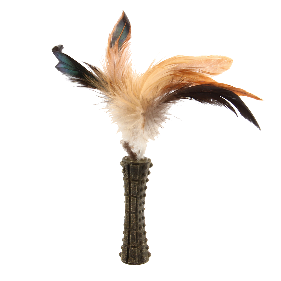 GIGWI JOHNNY STICK CON PLUMA NATURAL 4