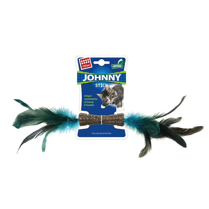 GIGWI JOHNNY STICK CON PLUMA NATURAL 1