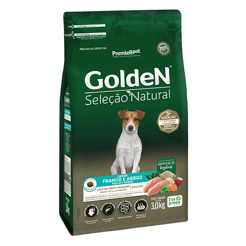 GOLDEN SELECCIÓN NATURAL ADULTO TALLA PEQUEÑA 3 K.