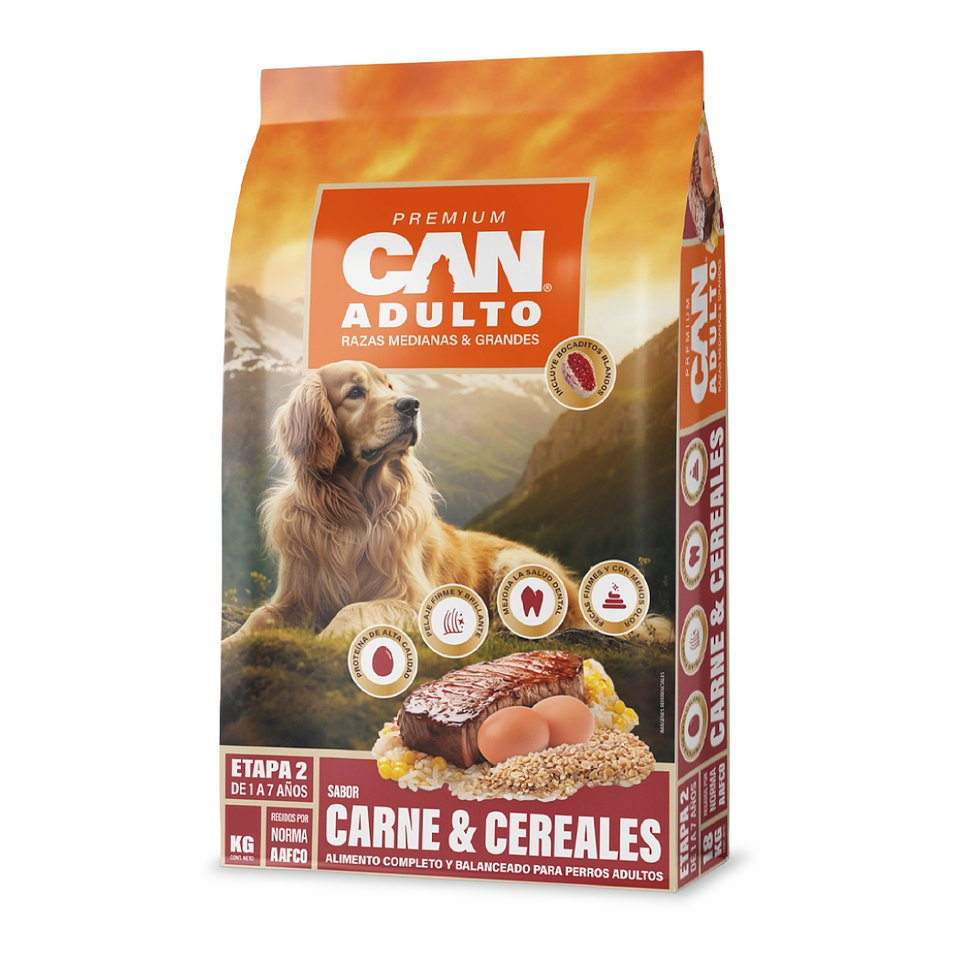 CAN ADULTO CARNE & CEREALES 18 K. 1